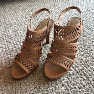 Adrienne Vittadini Nude Heeled Sandals